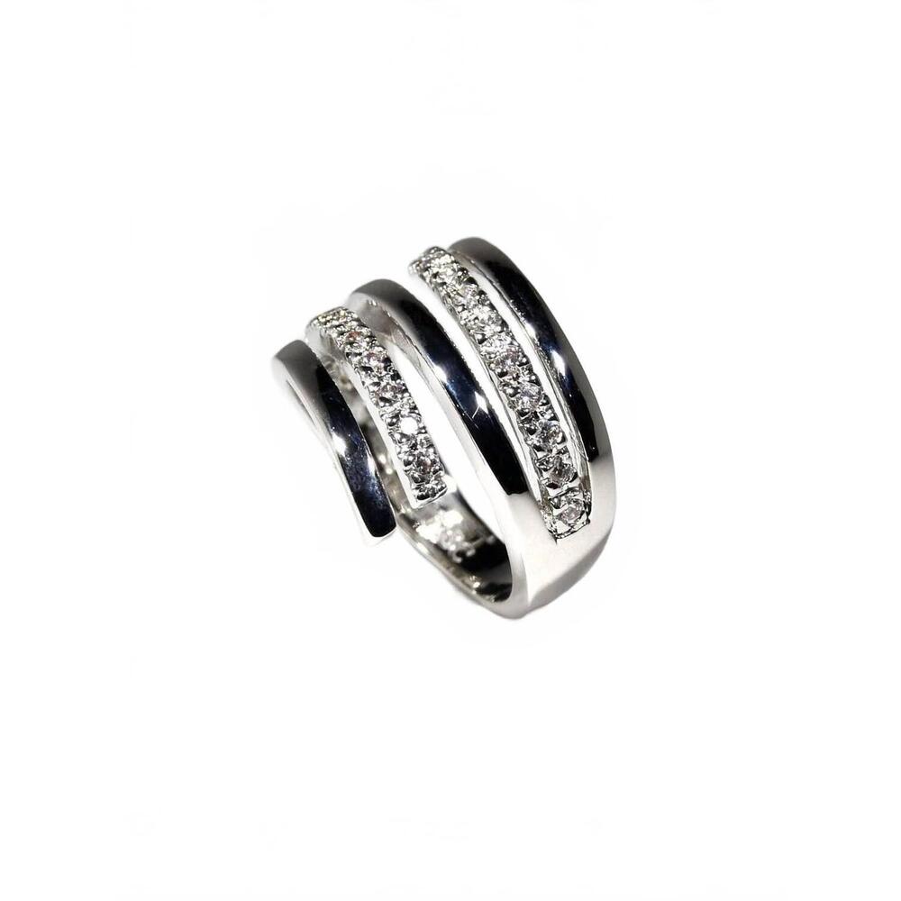 NEW FAIRE swirl cubic zirconia ring in silver - Picture 2 of 3